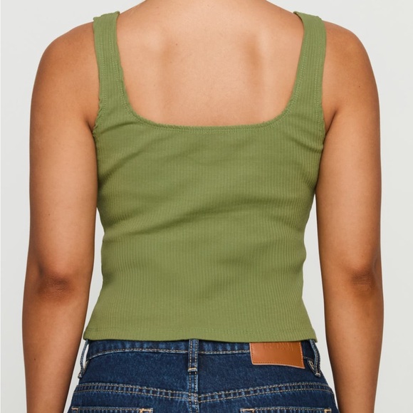 Green Ribbed Tank - Picture 2 of 6